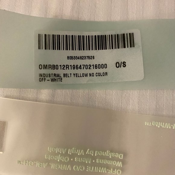 OFF WHITE Industrial Yellow Belt